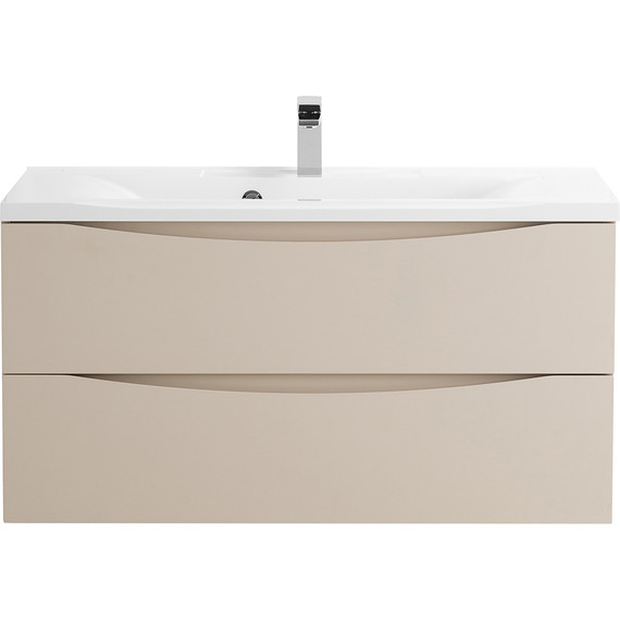 Тумба подвесная с раковиной BelBagno MARINO-1000-2C-SO-CO-P 100 см, Crema Opaco - фото 