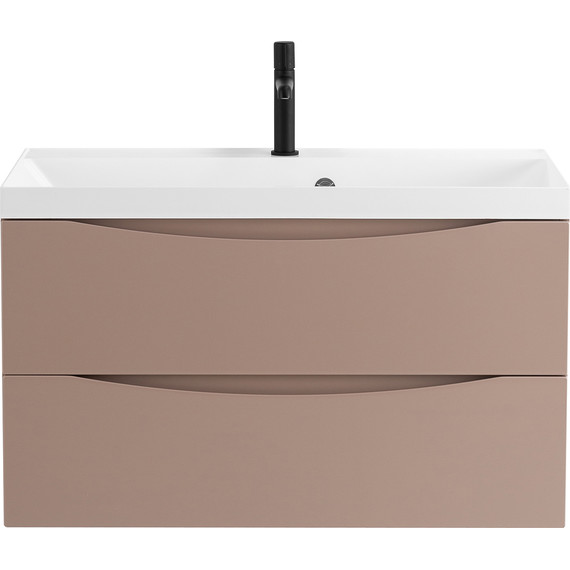 Тумба подвесная с раковиной BelBagno MARINO-900-2C-SO-CL-P 90 см, Cappuccino Lucido - фото 