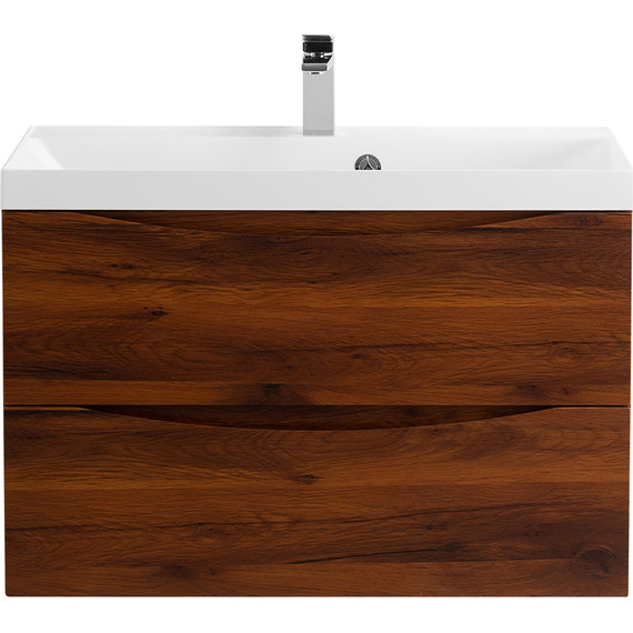 Тумба подвесная с раковиной BelBagno MARINO-800-2C-SO-RC-P 80 см, Rovere Ciliegio - фото 