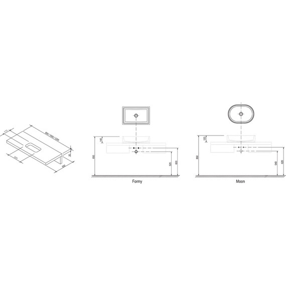 Столешница Ravak Formy L 100 см X000000837, тёмный орех - фото 11