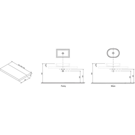 Столешница Ravak Formy l 120 см X000000841 - фото 7