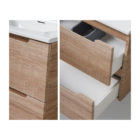 Тумба подвесная с раковиной BelBagno ETNA-600-2C-SO-WO-P 60 см, Rovere Bianco, Цвет фасада: Rovere Bianco - фото, картинка 4 Тумба подвесная с раковиной BelBagno ETNA-600-2C-SO-WO-P 60 см, Rovere Bianco, Цвет фасада: Rovere Bianco - фото 4