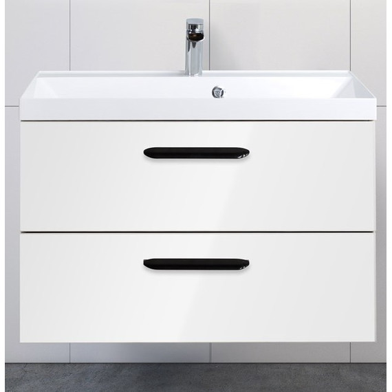 Тумба подвесная с раковиной BelBagno AURORA-800-2C-SO-BL 80 см, Bianco Lucido, Цвет фасада: Bianco Lucido - фото 