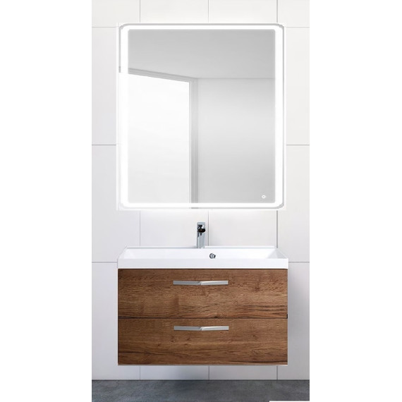 Тумба подвесная с раковиной BelBagno AURORA-800-2C-SO-RT 80 см, Rovere Tabacco, Цвет фасада: Rovere Tabacco - фото 3