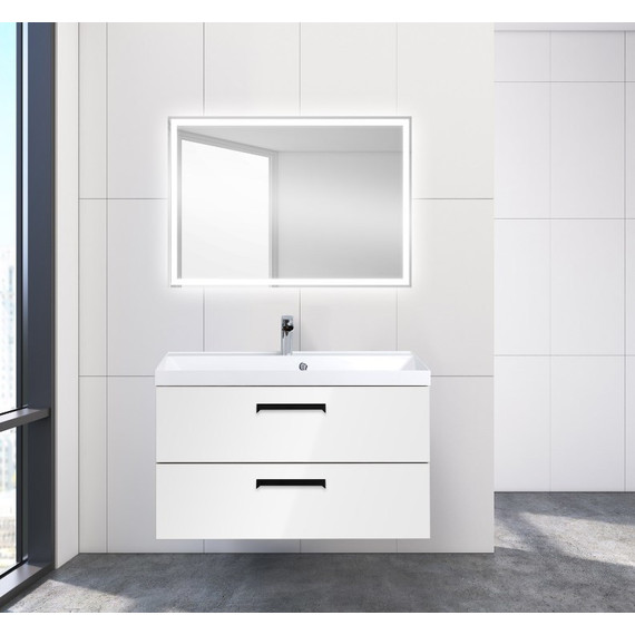Тумба подвесная с раковиной BelBagno AURORA-900-2C-SO-BL 90 см, Bianco Lucido, Цвет фасада: Bianco Lucido - фото 3