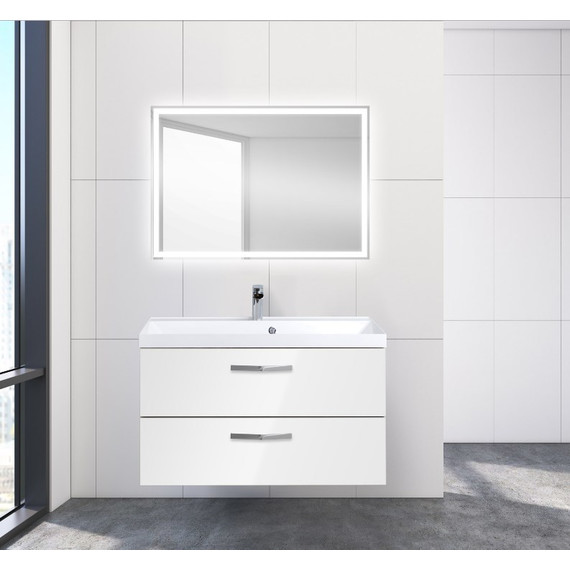 Тумба подвесная с раковиной BelBagno AURORA-900-2C-SO-BL 90 см, Bianco Lucido, Цвет фасада: Bianco Lucido - фото 4