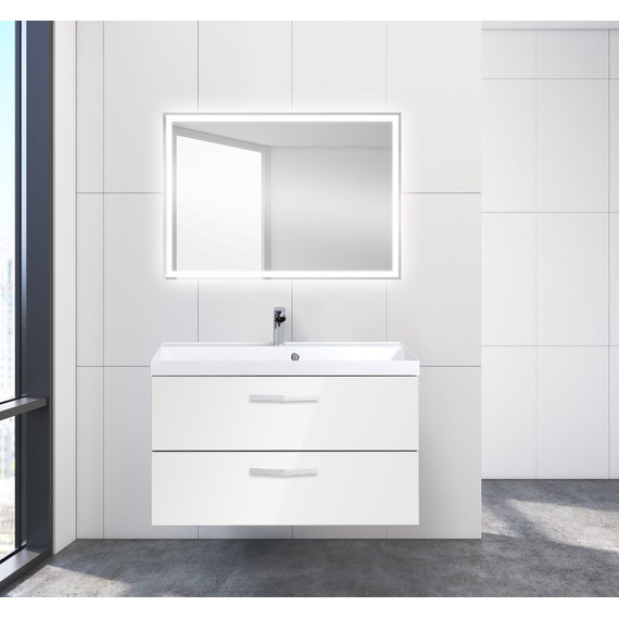 Тумба подвесная с раковиной BelBagno AURORA-900-2C-SO-BL 90 см, Bianco Lucido, Цвет фасада: Bianco Lucido - фото 7