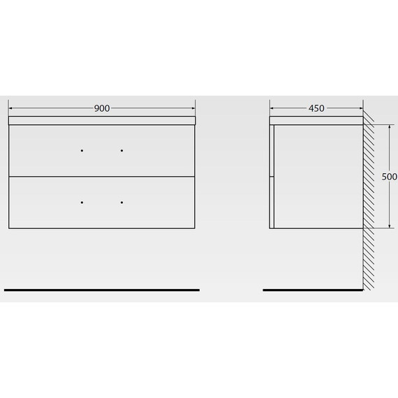 Тумба подвесная с раковиной BelBagno AURORA-900-2C-SO-BL 90 см, Bianco Lucido, Цвет фасада: Bianco Lucido - фото 11