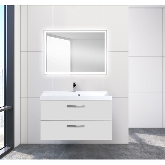 Тумба подвесная с раковиной BelBagno AURORA-900-2C-SO-BO 90 см, Bianco Opaco, Цвет фасада: Bianco Opaco - фото 4