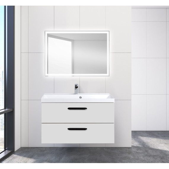 Тумба подвесная с раковиной BelBagno AURORA-900-2C-SO-BO 90 см, Bianco Opaco, Цвет фасада: Bianco Opaco - фото 5