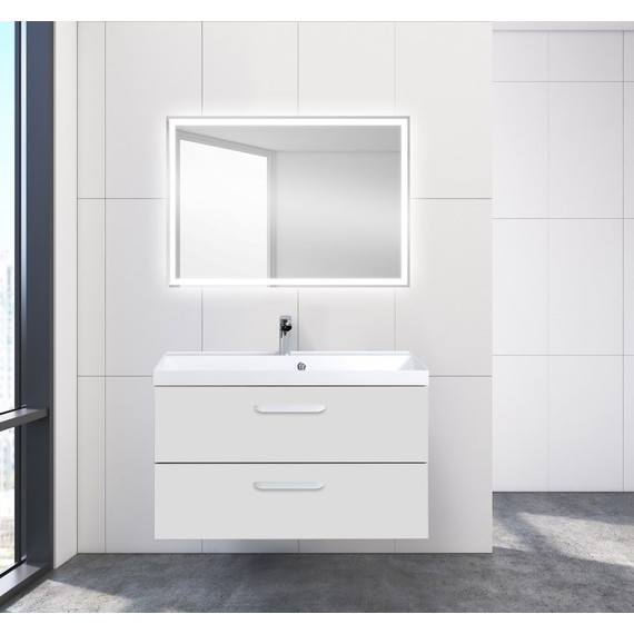 Тумба подвесная с раковиной BelBagno AURORA-900-2C-SO-BO 90 см, Bianco Opaco, Цвет фасада: Bianco Opaco - фото 7