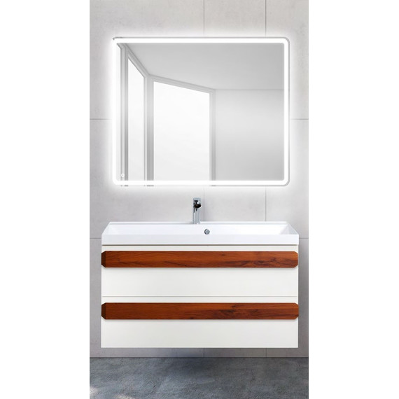 Тумба подвесная с раковиной BelBagno AURORA-900-2C-SO-BO 90 см, Bianco Opaco, Цвет фасада: Bianco Opaco - фото 2