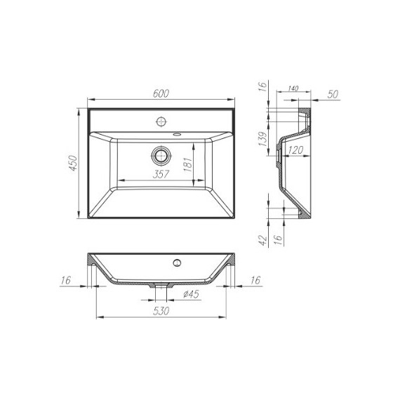 Тумба подвесная с раковиной BelBagno AURORA-600-2C-SO-RT 60 см, Rovere Tabacco, Цвет фасада: Rovere Tabacco - фото 8
