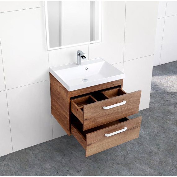 Тумба подвесная с раковиной BelBagno AURORA-700-2C-SO-RT 70 см, Rovere Tabacco, Цвет фасада: Rovere Tabacco - фото, картинка 3 Тумба подвесная с раковиной BelBagno AURORA-700-2C-SO-RT 70 см, Rovere Tabacco, Цвет фасада: Rovere Tabacco - фото 3