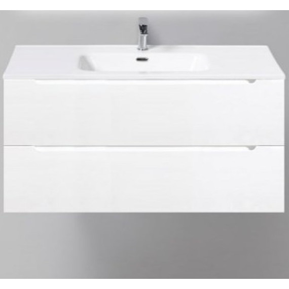 Тумба подвесная с раковиной BelBagno ETNA-1000-2C-SO-BL-P 100 см, Bianco Lucido, Цвет фасада: Bianco Lucido - фото 