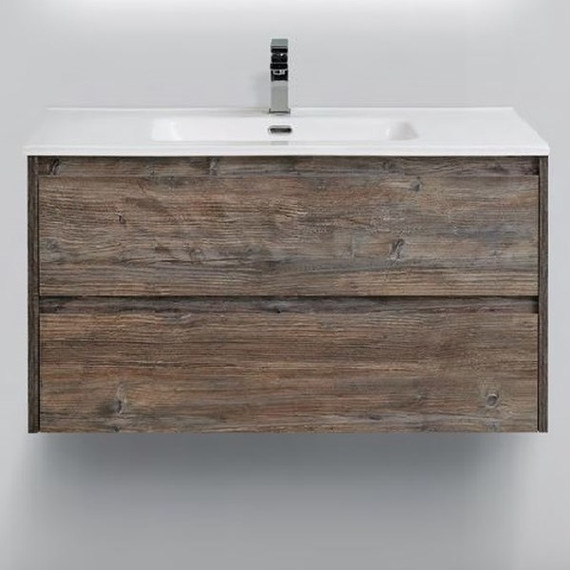Тумба подвесная с раковиной BelBagno KRAFT-900-2C-SO-PP 90 см, Pino Pasadena - фото 