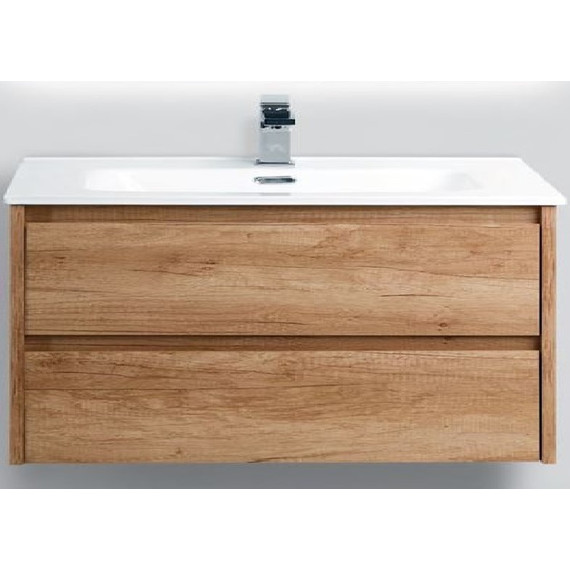 Тумба подвесная с раковиной BelBagno KRAFT-1000-2C-SO-RNN 100 см, Rovere Nebrasca Nature - фото 
