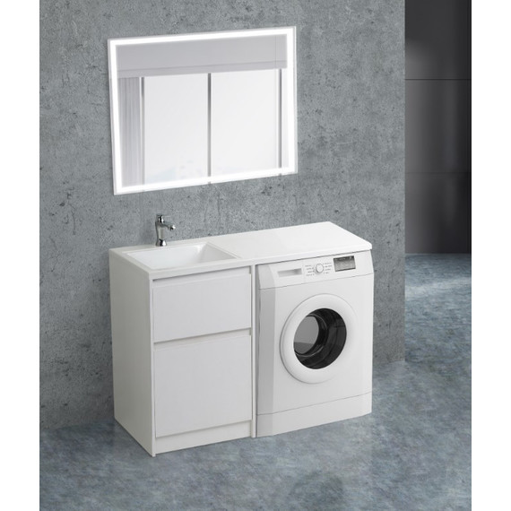 Тумба напольная с раковиной-столешницей BelBagno KRAFT-LVD-580/1200-2C-PIA-BO 120 см L, Bianco Opaco - фото 2