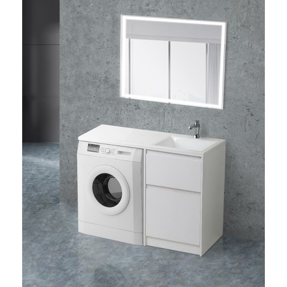 Тумба напольная с раковиной-столешницей BelBagno KRAFT-LVD-580/1200-2C-PIA-BO 120 см R, Bianco Opaco - фото 2