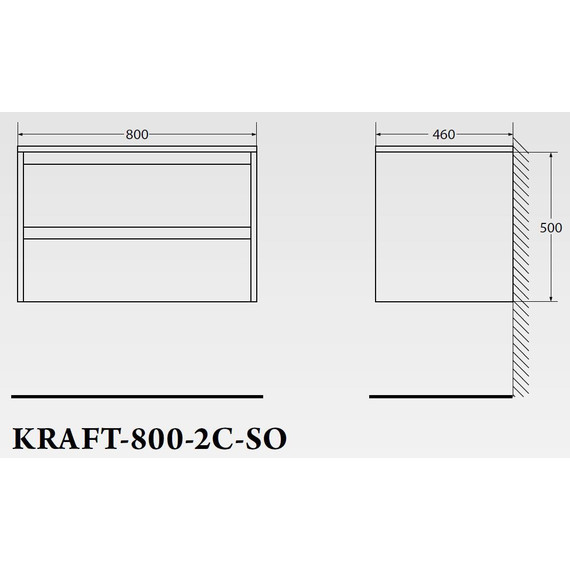 Тумба подвесная с раковиной BelBagno KRAFT-800-2C-SO-BO 80 см, Bianco Opaco - фото 4