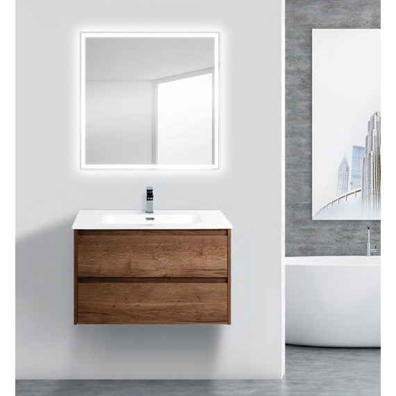 Тумба подвесная с раковиной BelBagno KRAFT-800-2C-SO-RT 80 см, Rovere Tabacco - фото 3