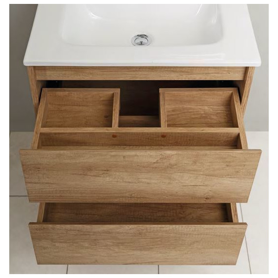 Тумба подвесная с раковиной BelBagno KRAFT-800-2C-SO-RNN 80 см, Rovere Nebrasca Nature - фото 3