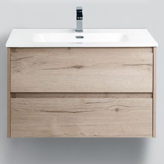 Тумба подвесная с раковиной BelBagno KRAFT-800-2C-SO-RGB 80 см, Rovere Galifax Bianco - фото 