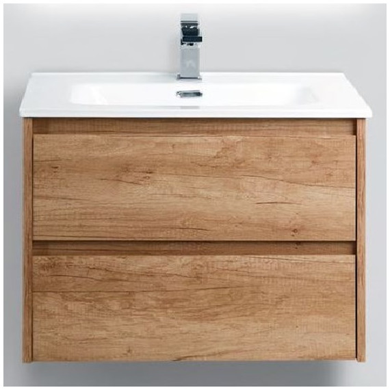 Тумба подвесная с раковиной BelBagno KRAFT-800-2C-SO-RNN 80 см, Rovere Nebrasca Nature - фото 