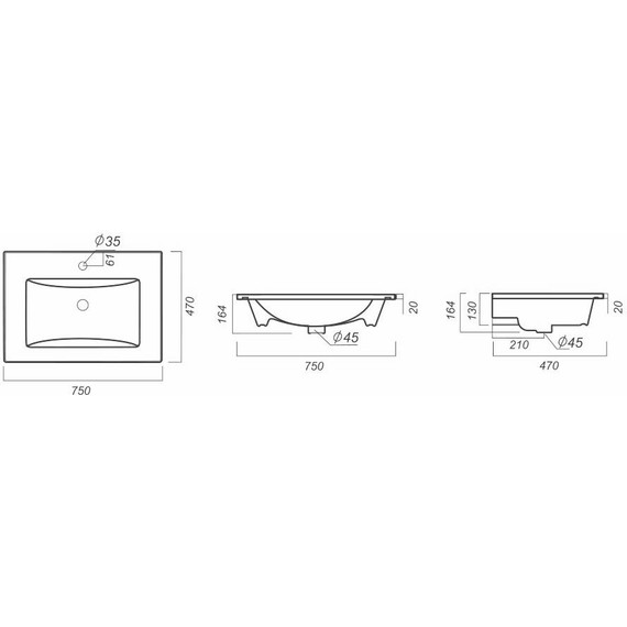 Тумба напольная с раковиной Стиль Дина 75 см, белый - фото 5