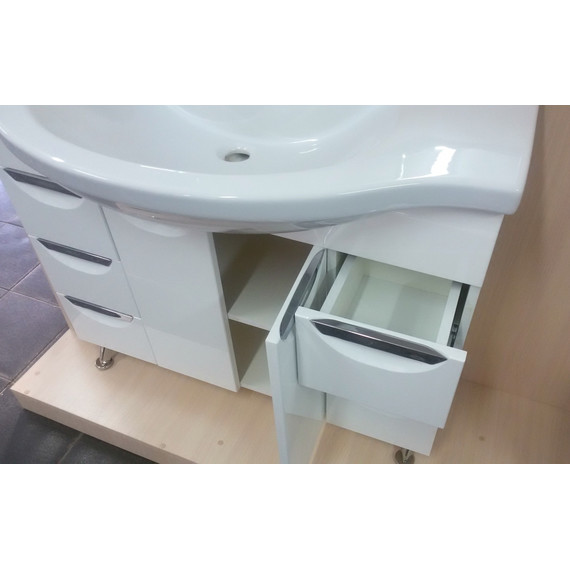 Тумба напольная с раковиной Стиль 100/6 см, белый - фото, картинка 4 Тумба напольная с раковиной Стиль 100/6 см, белый - фото 4