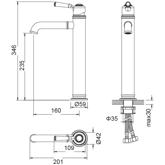 Смеситель для раковины высокий Timo Arisa 5311/00F - фото, картинка 5 Смеситель для раковины высокий Timo Arisa 5311/00F - фото 5