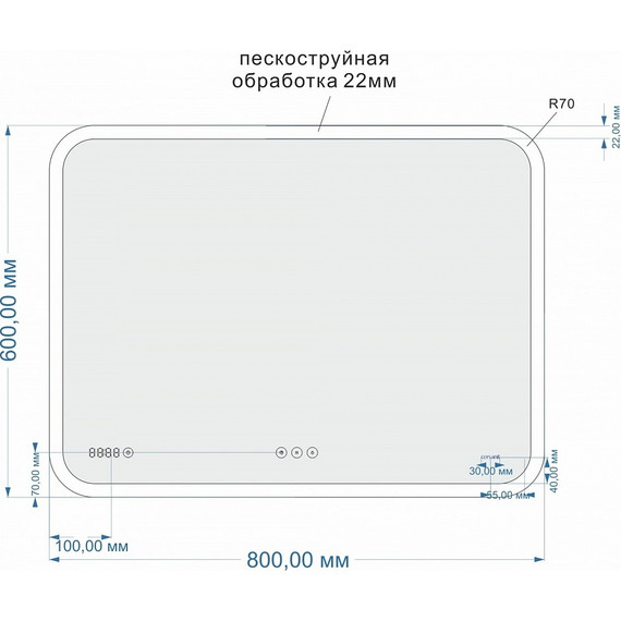 Зеркало Cersanit Design Pro 070 Led 80 см LU-LED070*80-p-Os - фото 6