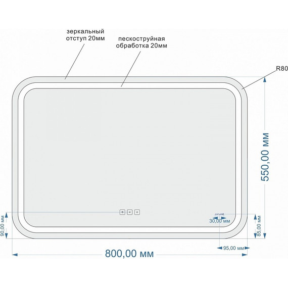 Зеркало Cersanit Design Pro 050 Led 80 см KN-LU-LED050*80-p-Os - фото 4