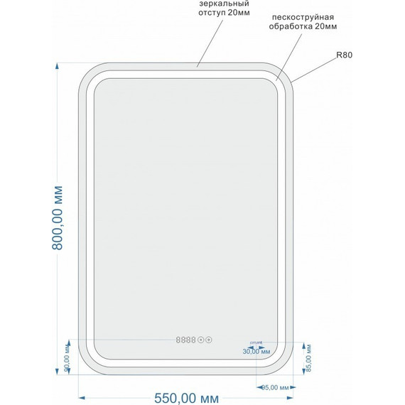 Зеркало Cersanit Design Pro 050 Led 55 см KN-LU-LED050*55-p-Os - фото, картинка 4 Зеркало Cersanit Design Pro 050 Led 55 см KN-LU-LED050*55-p-Os - фото 4
