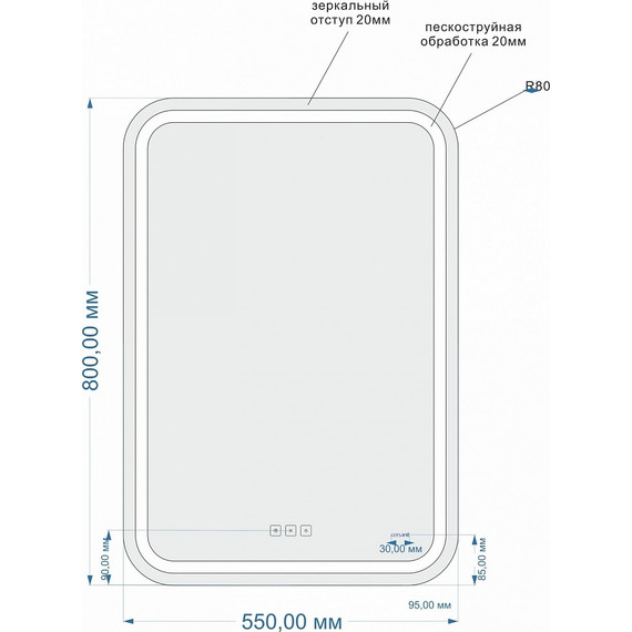 Зеркало Cersanit Design Pro 051 Led 55 см KN-LU-LED051*55-p-Os - фото 5