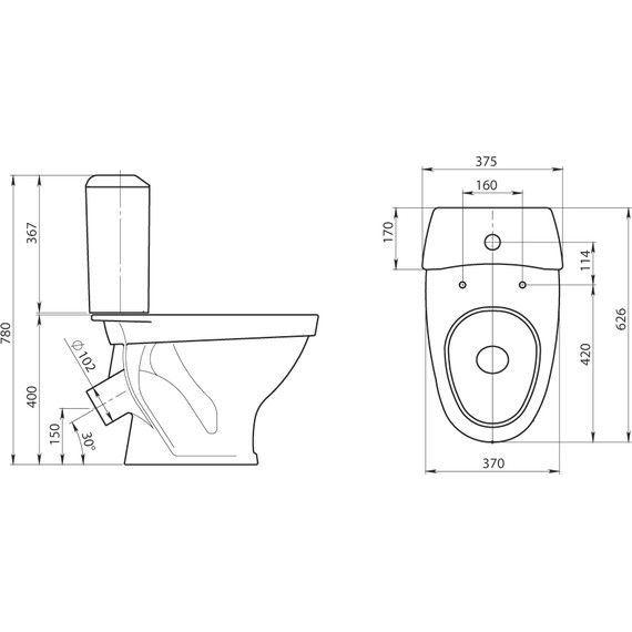 Унитаз-компакт Santeri Вест 1.P201.8.S00.00B.F с крышкой полипропилен - фото, картинка 4 Унитаз-компакт Santeri Вест 1.P201.8.S00.00B.F с крышкой полипропилен - фото 4