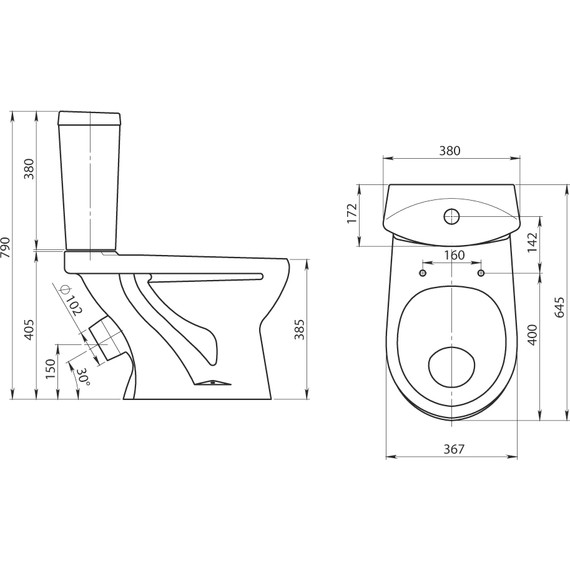 Унитаз-компакт Santeri Ультра 1.P401.3.S00.00B.F с крышкой полипропилен - фото 3