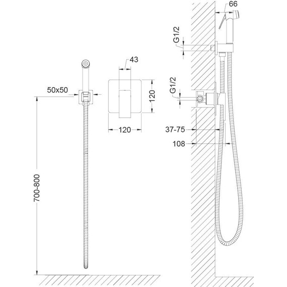 Набор для гигиенического душа Timo Selene 2089/17SM, золото - фото 3