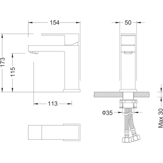 Смеситель для раковины Timo Selene 2061/03F, черный - фото 4