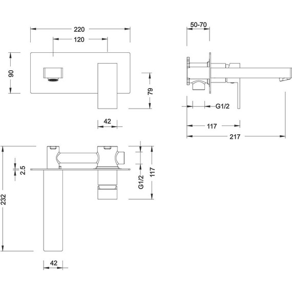 Смеситель для раковины настенный Timo Selene 2071/03SM, черный - фото, картинка 3 Смеситель для раковины настенный Timo Selene 2071/03SM, черный - фото 3