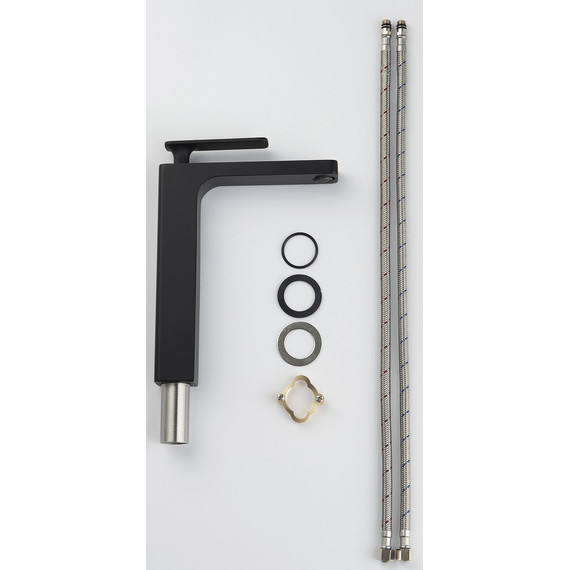 Смеситель для раковины высокий Timo Torne 4311/03F, черный - фото 7