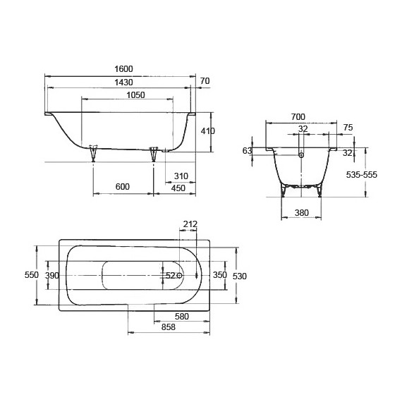 Ванна стальная Kaldewei Saniform Plus 160х70 см mod. 362-1 111700010001 - фото 8