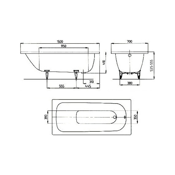Ванна стальная Kaldewei Saniform Plus 150х70 см mod. 361-1 easy-clean 111600013001 - фото, картинка 8 Ванна стальная Kaldewei Saniform Plus 150х70 см mod. 361-1 easy-clean 111600013001 - фото 8