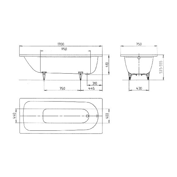 Ванна стальная Kaldewei Saniform Plus 170х75 см mod. 373-1 easy-clean 112600013001 - фото 8