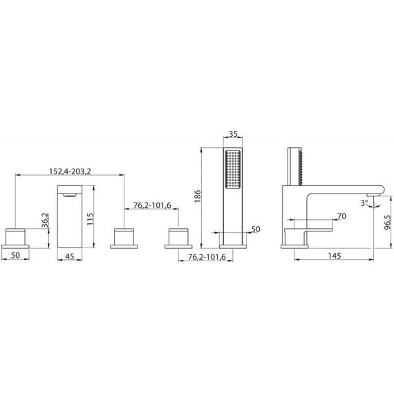 Смеситель для ванны BelBagno Terra TER-VI5-CRM - фото, картинка 2 Смеситель для ванны BelBagno Terra TER-VI5-CRM - фото 2