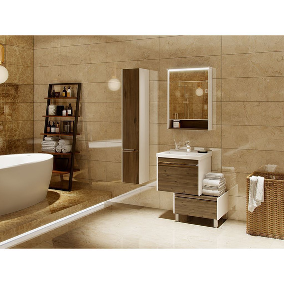 Комод напольный Акватон Капри 55 см 1A231003KPDB0, белый/таксония темная - фото 3