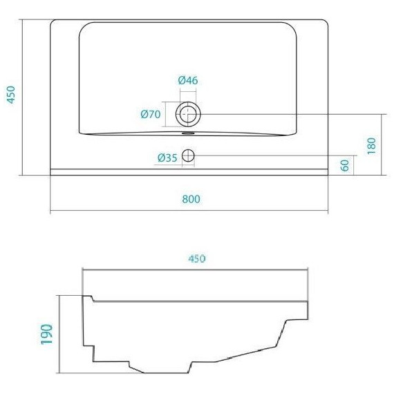 Тумба подвесная с раковиной Акватон Капри 80 см 1A2302K1KPDB0, белый/таксония темная - фото 7