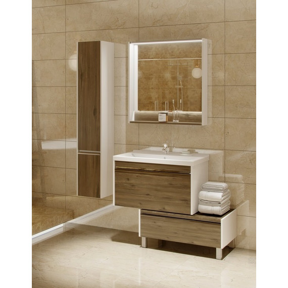 Зеркало Акватон Капри 80 см 1A230402KPDB0, белый/таксония темная - фото, картинка 4 Зеркало Акватон Капри 80 см 1A230402KPDB0, белый/таксония темная - фото 4