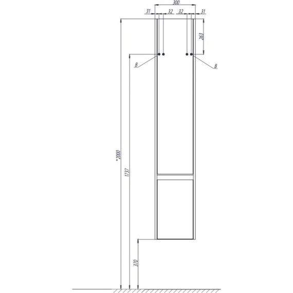Пенал подвесной Акватон Капри 30 см 1A230503KP01L, белый - фото 7