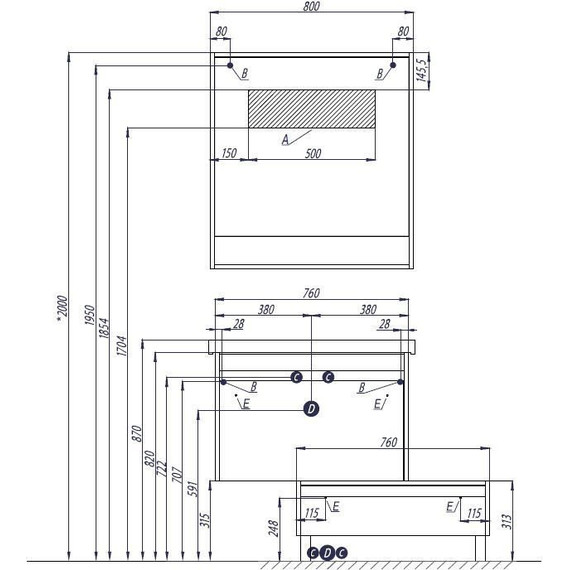 Комод напольный Акватон Капри 80 см 1A231103KPDB0, белый/таксония темная - фото 3